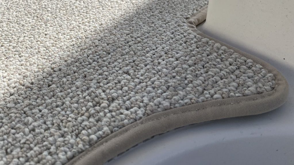 A custom-cut carpet for a boat interior